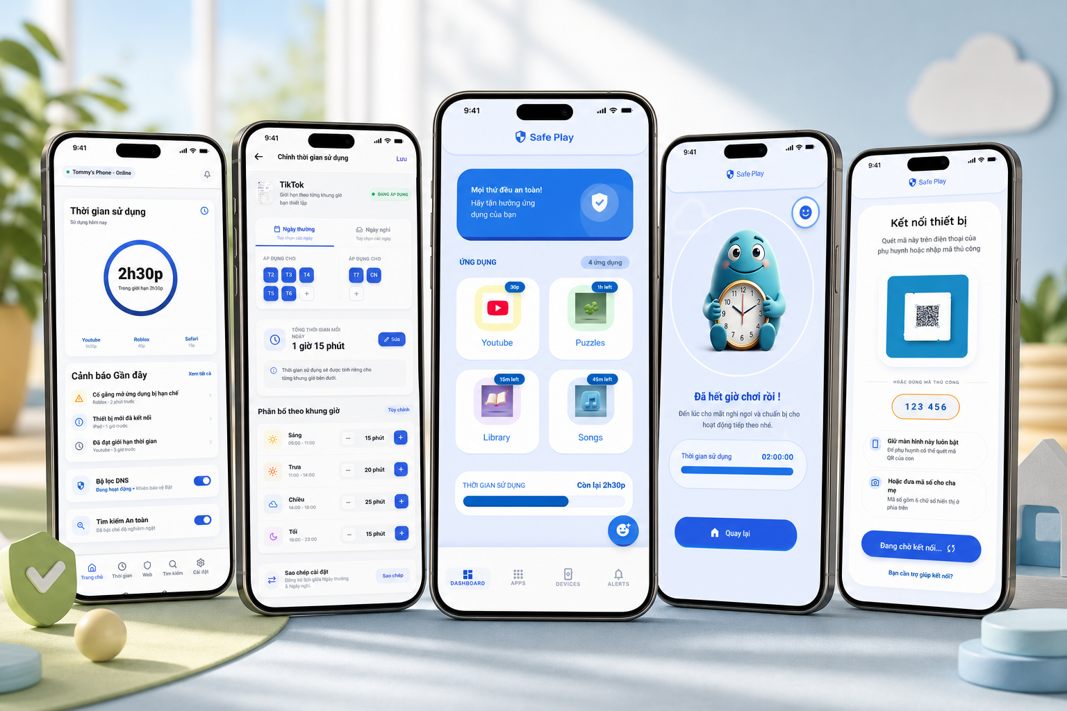 KidGuard parental control mockup mobile app