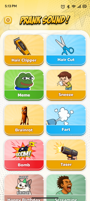 Prank Sound home category screen