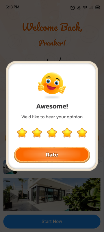 Prank Sound rate popup