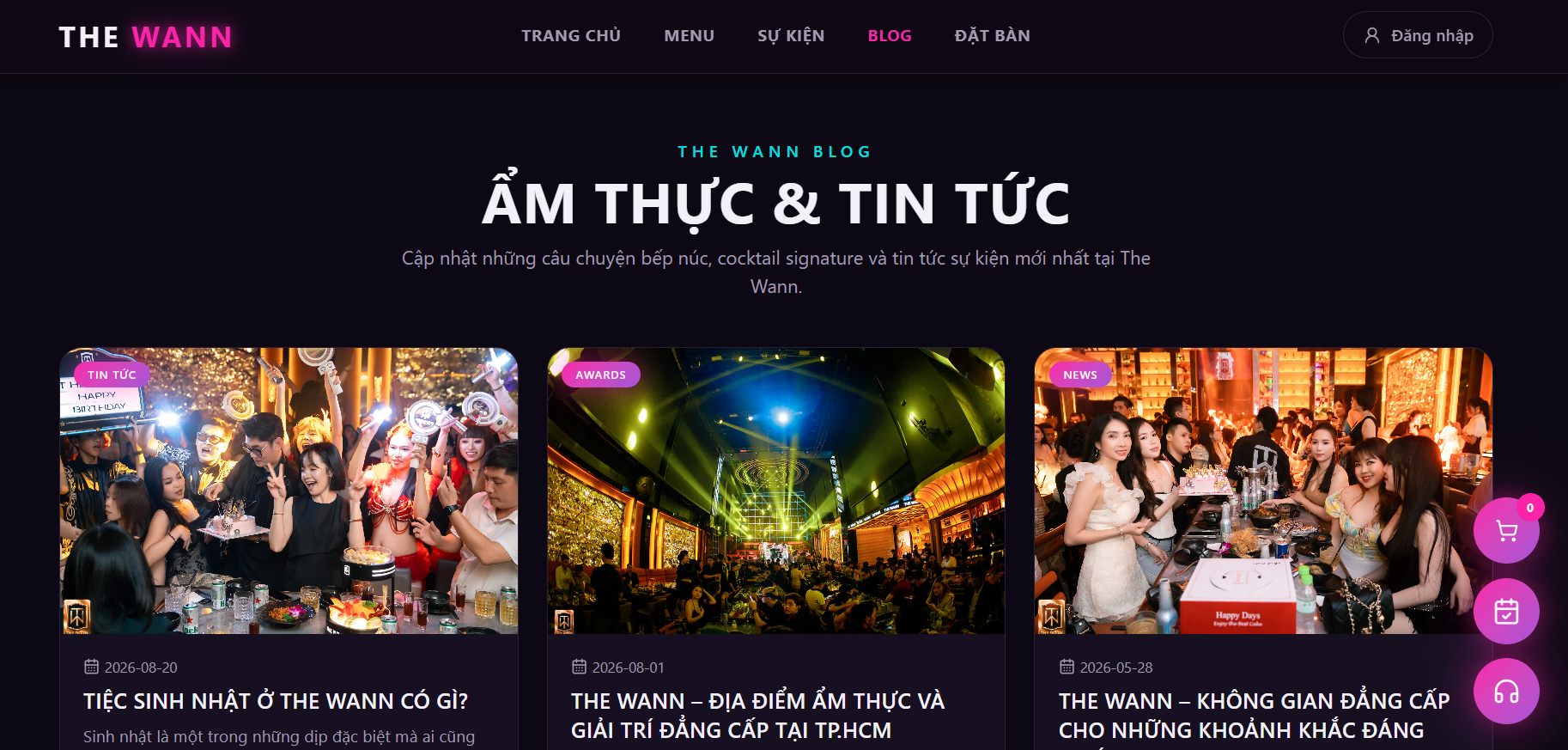Ảnh chụp trang blog website The Wann
