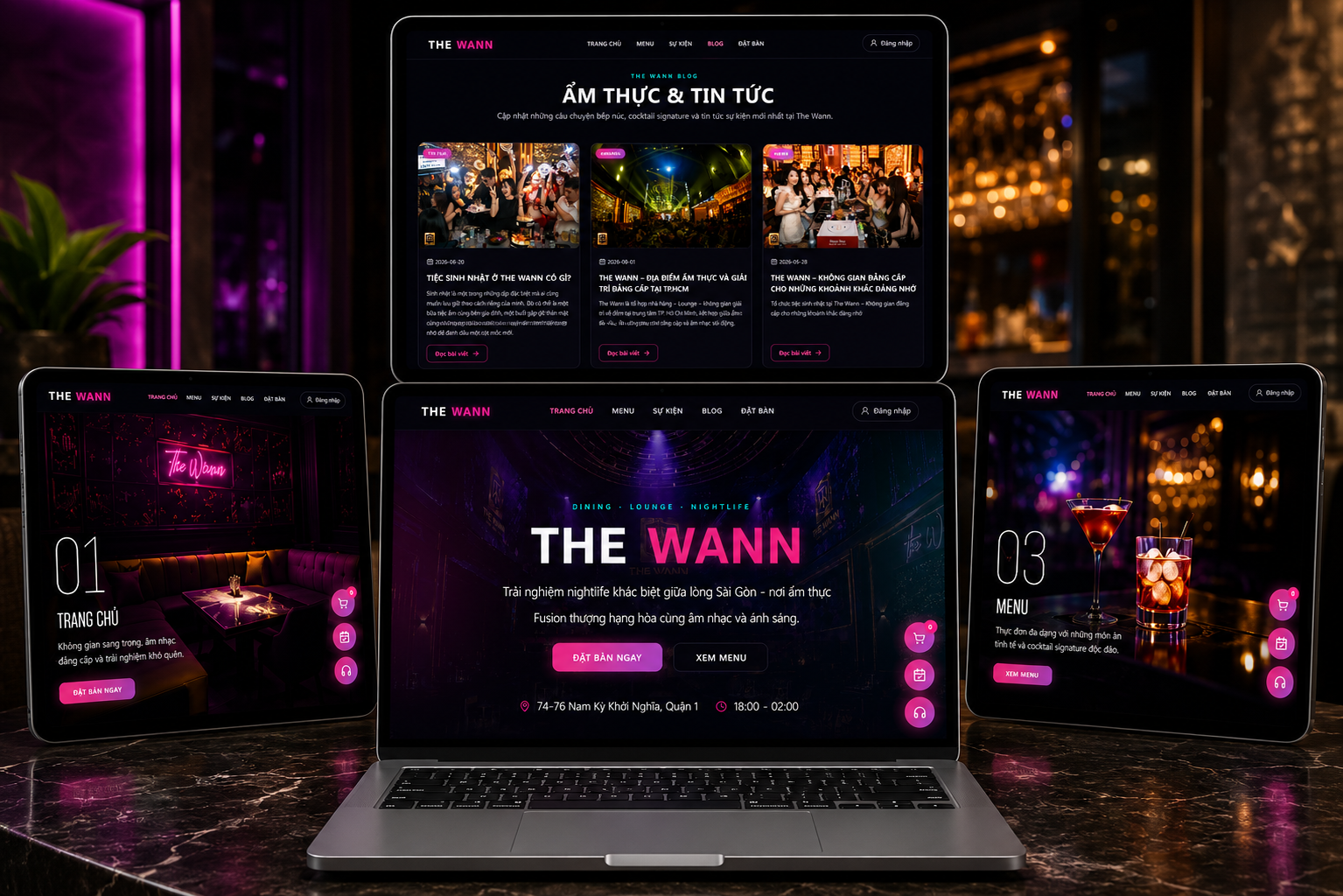 Mockup thiết bị website The Wann